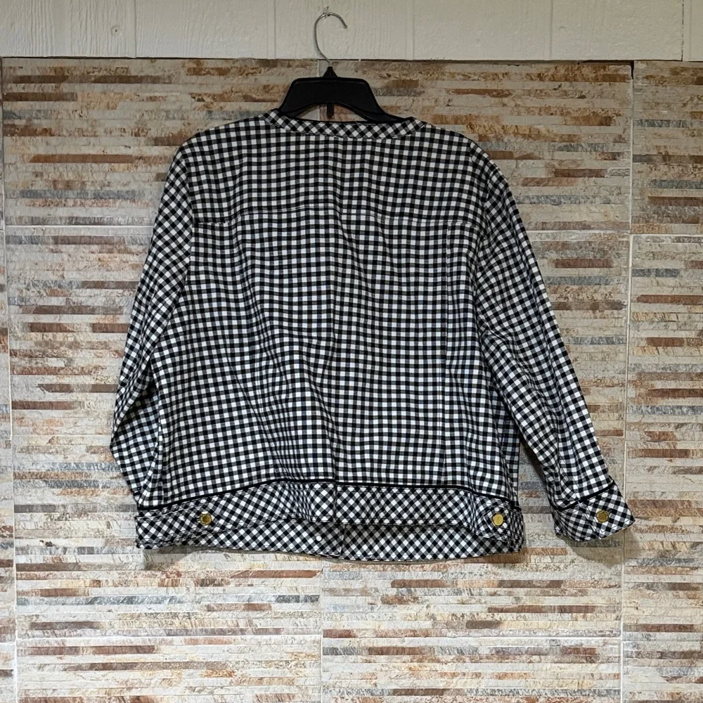 Jones New York Checkered Blazer with Gold Accents - Picture 4 of 6